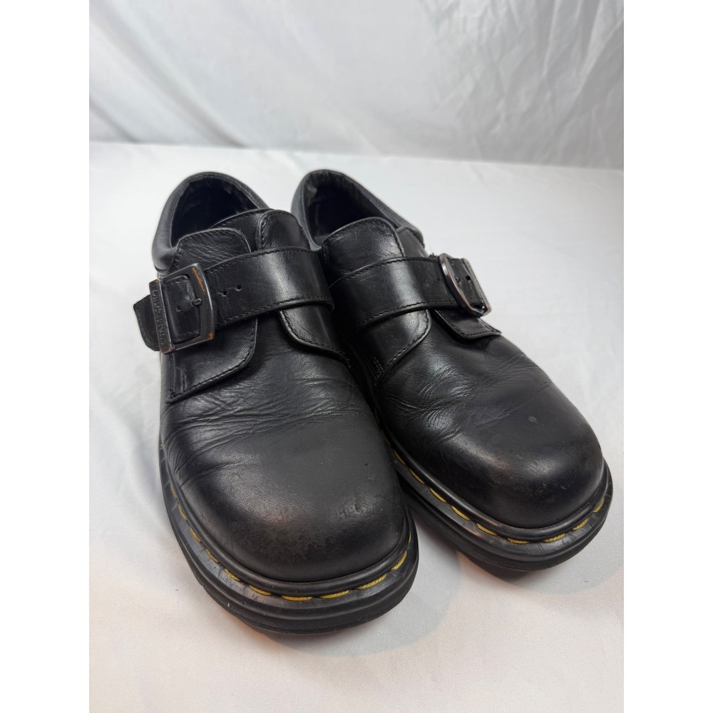 Dr. Martens Size US W8 M7 UK6 9157 Made in England Black Leather Buckle Shoes